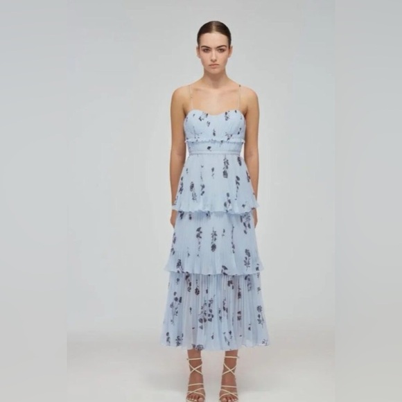 Self-Portrait tiered floral midi dress - Picture 2 of 7